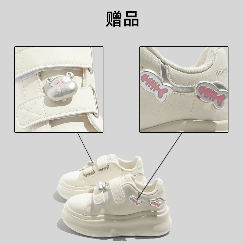 Classic White Shoes Thick-Soled Women'S Shoes 2025 Spring And Lightweight Sports Shoes Mcqueen Casual Shoes Korean Style Shoes - Image 1